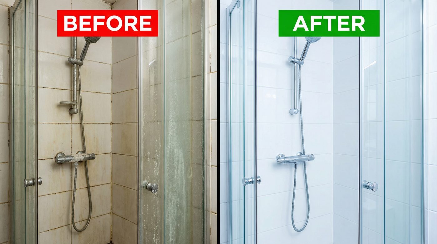 Before and after comparison showing Synoshi cleaning results